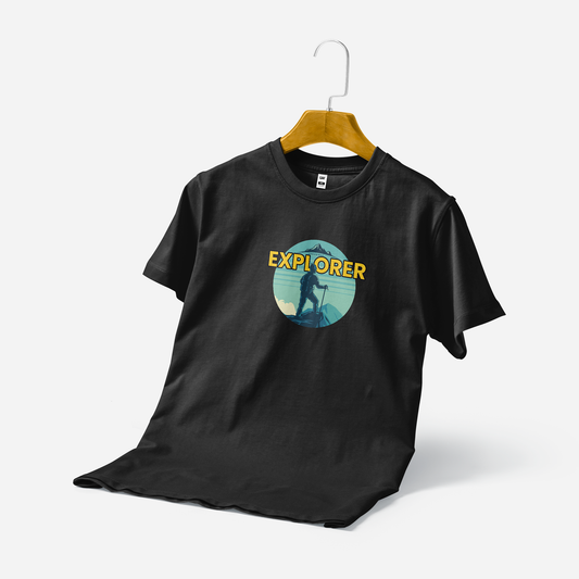 Men's Printed T-Shirt -Urbanway Explorer (Black)