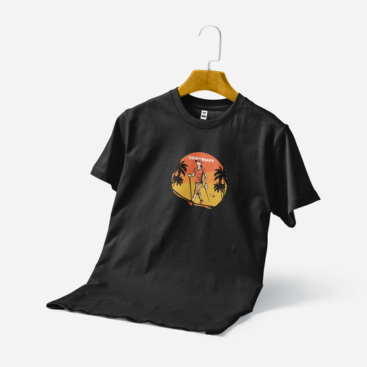 Men's Printed T-Shirt -Urbanway Traveller (Black)