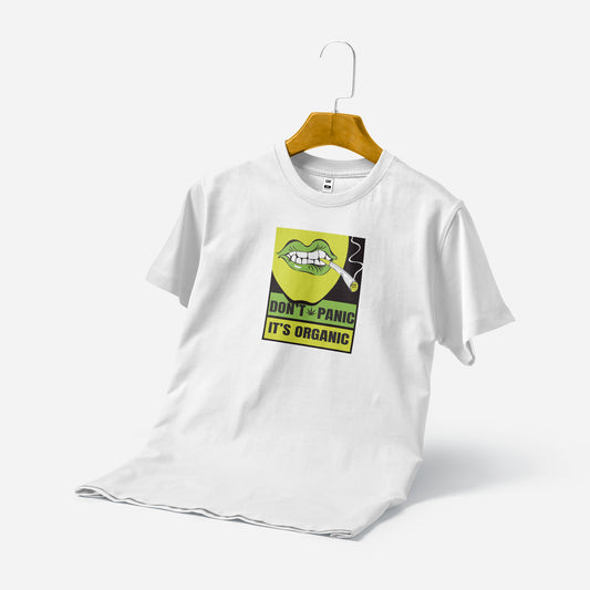 Men's Printed T-Shirt - Do Not Panic (White)