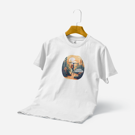 Men's Printed T-Shirt - Mount Trekker (White)