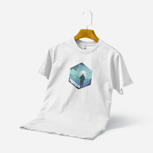 Men's Printed T-Shirt - Traveller (White)