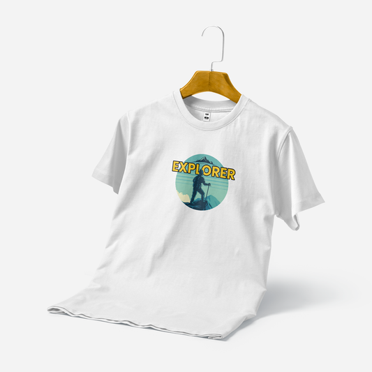 Men's Printed T-Shirt - Urbanway Explorer (White)