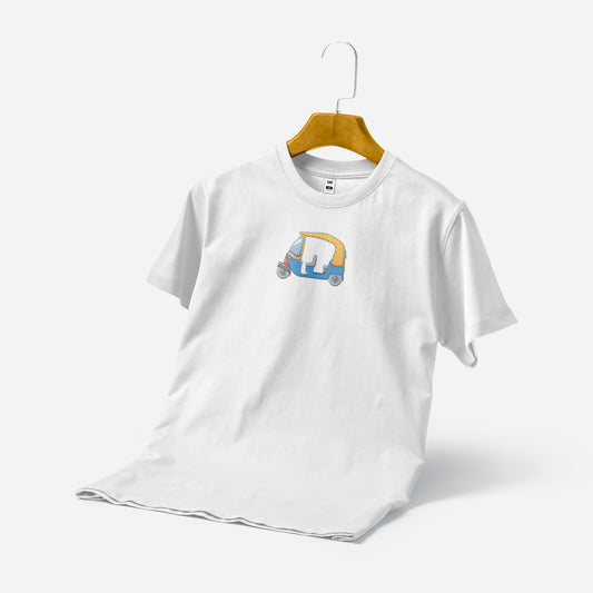 Men's Printed T-Shirt - Vintage Taxi (White)